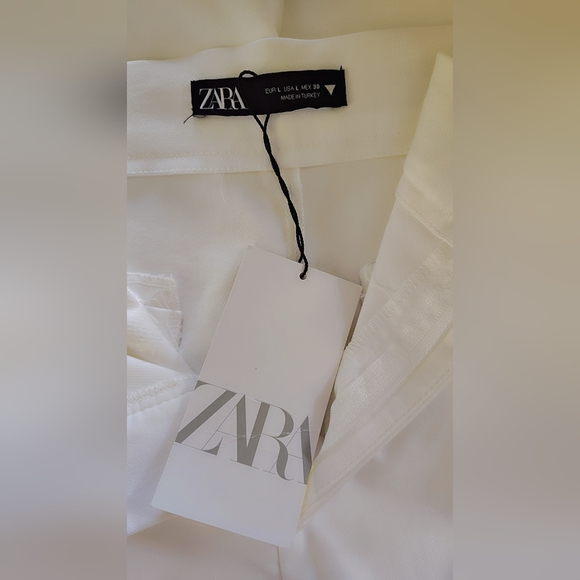 🤍 Zara High-Rise White Wide-Leg Pants — NWT — Size L 🤍 - Picture 5 of 6